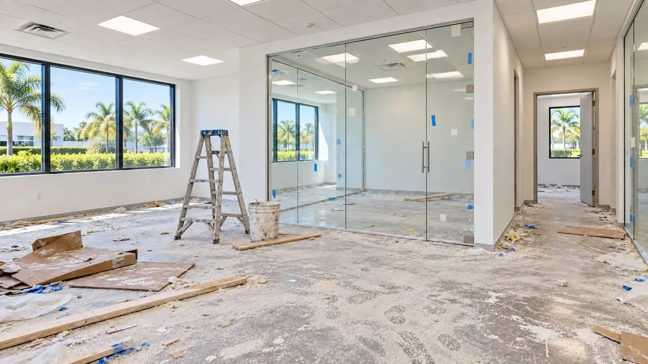 Post-construction, before: Final cleanup: construction dust, debris and stickers removed before handover.
