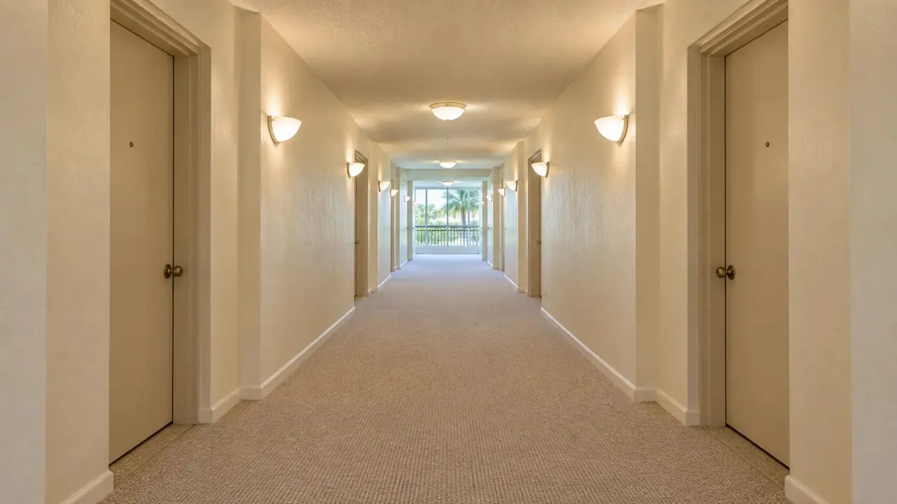 Condo corridor, after
